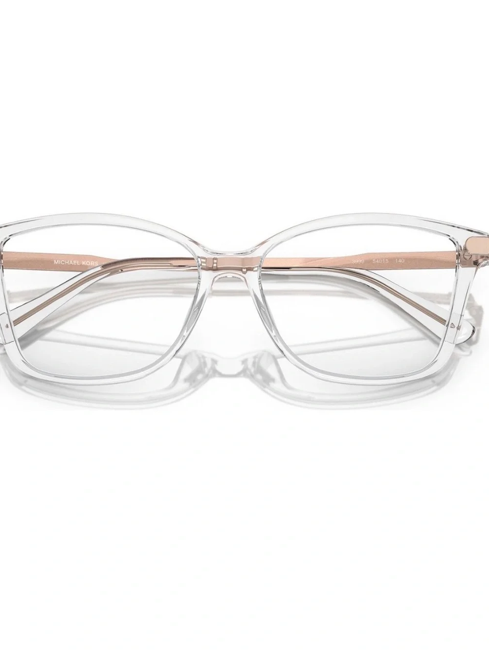 Clear Frame Women's Eyeglasses with Gold Temples